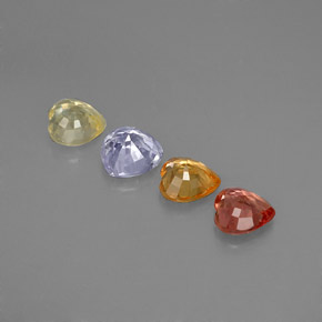 Zaffiro naturale multicolore da 1,26 ct, a forma di cuore, VVS-VS