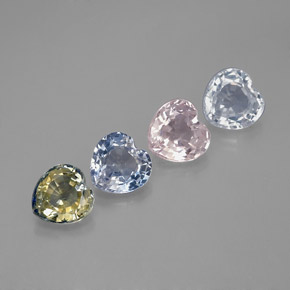 Zaffiro naturale multicolore da 1,80 ct, a forma di cuore, VVS-VS