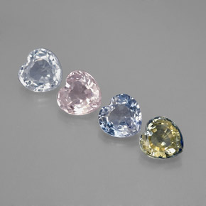 Zaffiro naturale multicolore da 1,80 ct, a forma di cuore, VVS-VS