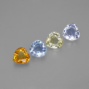Zaffiro naturale multicolore da 1,25 ct, a forma di cuore, VVS-VS