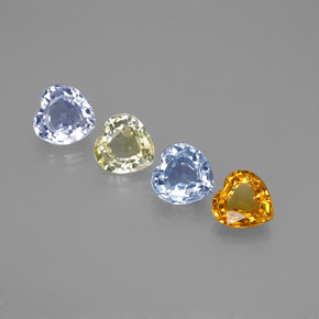 Zaffiro naturale multicolore da 1,25 ct, a forma di cuore, VVS-VS