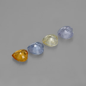 Zaffiro naturale multicolore da 1,25 ct, a forma di cuore, VVS-VS