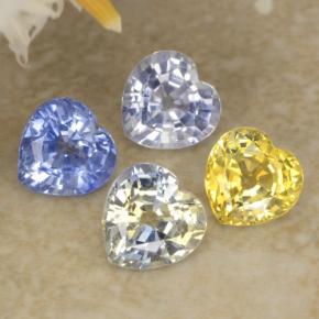 Zaffiro naturale multicolore da 1,61 ct, a forma di cuore, VVS-VS