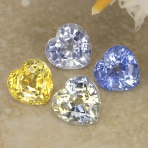 Zaffiro naturale multicolore da 1,61 ct, a forma di cuore, VVS-VS