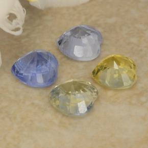 Zaffiro naturale multicolore da 1,61 ct, a forma di cuore, VVS-VS