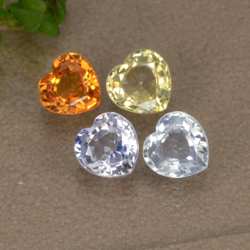 Zaffiro naturale multicolore da 1,38 ct, a forma di cuore, VVS-VS