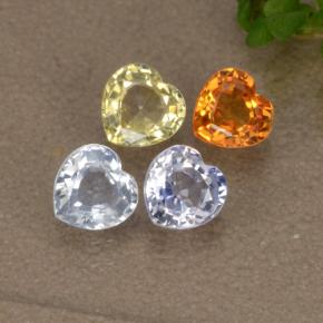 Zaffiro naturale multicolore da 1,38 ct, a forma di cuore, VVS-VS