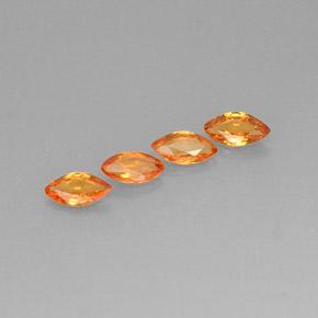 Zaffiro naturale arancione da 1,45 ct, marchesa, VVS-VS