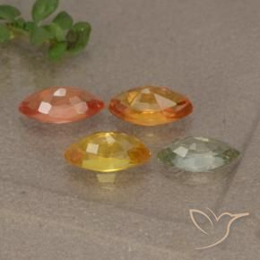 Zaffiro naturale multicolore da 1,75 ct, marchesa, VVS-VS