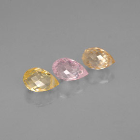 Zaffiro naturale multicolore da  ct, briolette, VVS