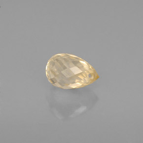 Zaffiro naturale giallo da 0,85 ct, briolette, VS