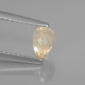 Zaffiro naturale giallo da 0,85 ct, briolette, VS