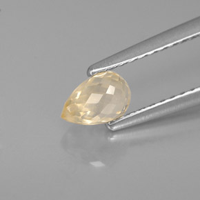 Zaffiro naturale giallo da 0,85 ct, briolette, VS