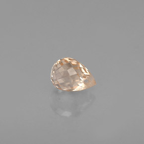 Zaffiro naturale arancione da 0,57 ct, briolette, VVS-VS