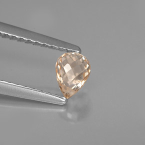 Zaffiro naturale arancione da 0,57 ct, briolette, VVS-VS