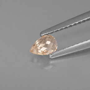 Zaffiro naturale arancione da 0,57 ct, briolette, VVS-VS