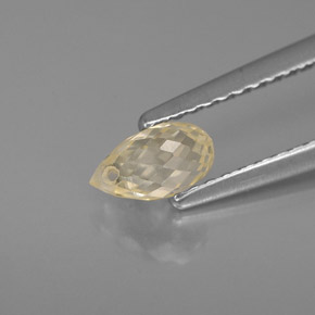Zaffiro naturale oro da 0,79 ct, briolette, VVS-VS