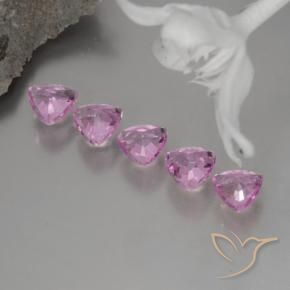 Gemme di Zaffiro Rosa chiaro naturale da 1.38 ct, Taglio trillion, VVS-VS