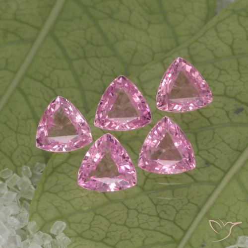 Zaffiro naturale rosa da 1,30 ct, trillion, VVS-VS