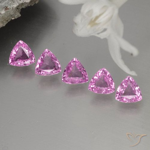 Zaffiro naturale rosa da 1,20 ct, trillion, VVS-VS