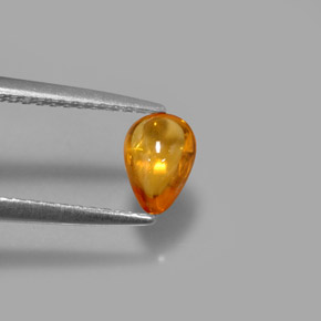 Zaffiro naturale arancione da 0,74 ct, trasparente, trasparente/traslucido