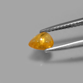 Zaffiro naturale giallo da 0,75 ct, trasparente, trasparente/traslucido