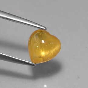 Zaffiro naturale giallo da 1,41 ct, trasparente, trasparente/traslucido
