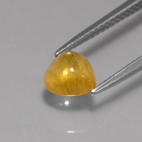 Zaffiro naturale giallo da 1,41 ct, trasparente, trasparente/traslucido