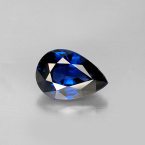Zaffiro naturale blu da 1,19 ct, taglio a pera, VVS