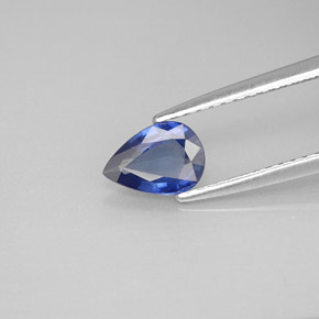 Zaffiro naturale blu da 0,62 ct, taglio a pera, VVS