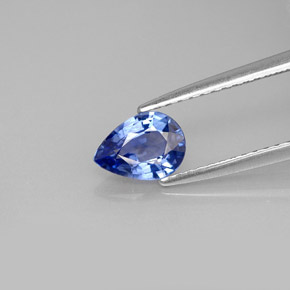 Zaffiro naturale blu da 0,81 ct, taglio a pera, VVS