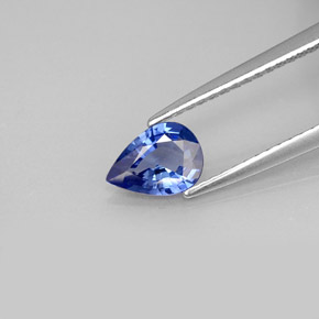 Zaffiro naturale blu da 0,65 ct, taglio a pera, VVS