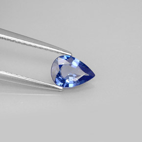 Zaffiro naturale blu da 0,65 ct, taglio a pera, VVS