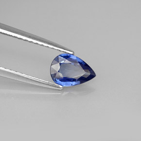 Zaffiro naturale blu da 0,66 ct, taglio a pera, VVS
