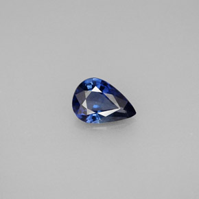 Zaffiro naturale blu da 0,74 ct, taglio a pera, VVS