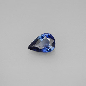 Zaffiro naturale blu da 0,74 ct, taglio a pera, VVS