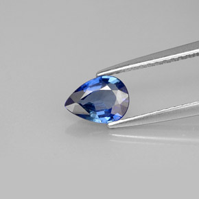 Zaffiro naturale blu da 0,69 ct, taglio a pera, VVS