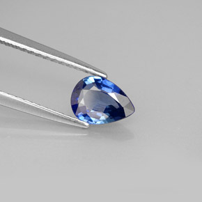 Zaffiro naturale blu da 0,69 ct, taglio a pera, VVS
