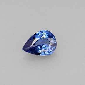 Zaffiro naturale blu da 0,75 ct, taglio a pera, VVS