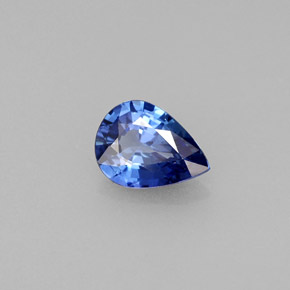 Zaffiro naturale blu da 0,75 ct, taglio a pera, VVS
