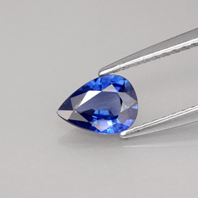 Zaffiro naturale blu da 0,66 ct, taglio a pera, VS