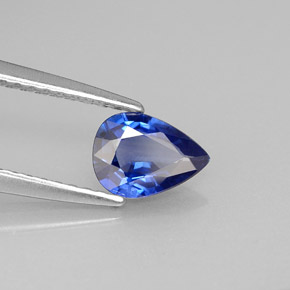 Zaffiro naturale blu da 0,66 ct, taglio a pera, VS