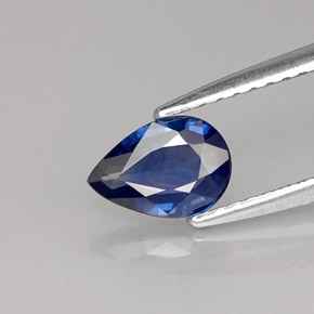 Zaffiro naturale blu da 0,63 ct, taglio a pera, VVS-VS