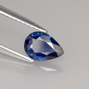 Zaffiro naturale blu da 0,63 ct, taglio a pera, VVS-VS