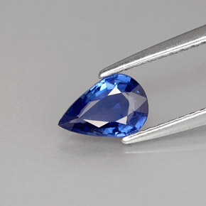 Zaffiro naturale blu da 0,72 ct, taglio a pera, VVS-VS