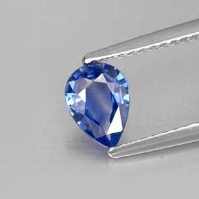 Zaffiro naturale blu da 0,67 ct, taglio a pera, VVS-VS