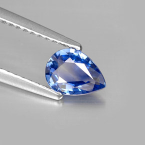 Zaffiro naturale blu da 0,67 ct, taglio a pera, VVS-VS