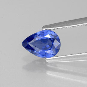 Zaffiro naturale blu da 0,67 ct, taglio a pera, VVS-VS