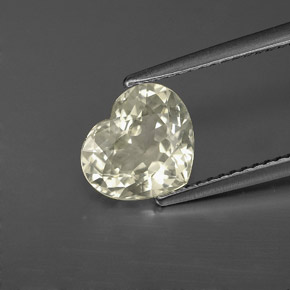 Zaffiro naturale bianco da 2,41 ct, a forma di cuore, VS