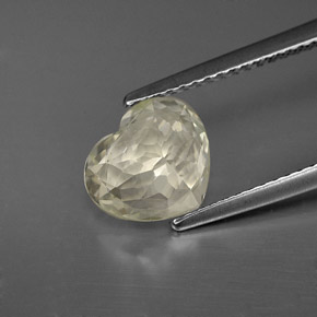 Zaffiro naturale bianco da 2,41 ct, a forma di cuore, VS